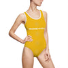 GRATITUDE IS KEY!!! - Women's Classic One-Piece Swimsuit (AOP) - YELLOW
