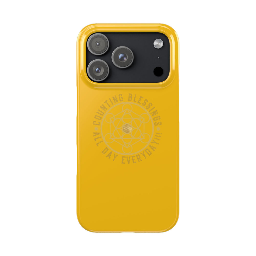 COUNTING BLESSINGS ALL DAY EVERYDAY!!! - Slim Phone Cases, Case-Mate - YELLOW