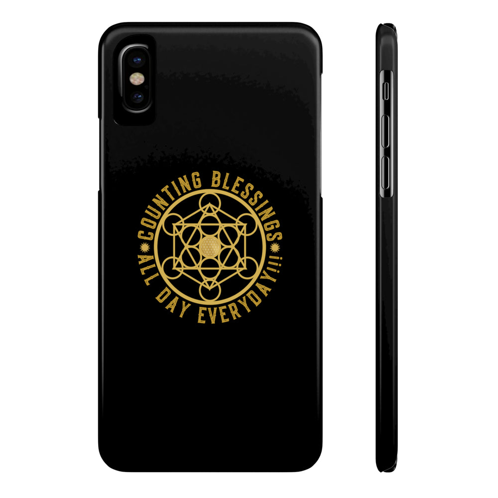 COUNTING BLESSINGS ALL DAY EVERYDAY!!! - Slim Phone Cases, Case-Mate - Black