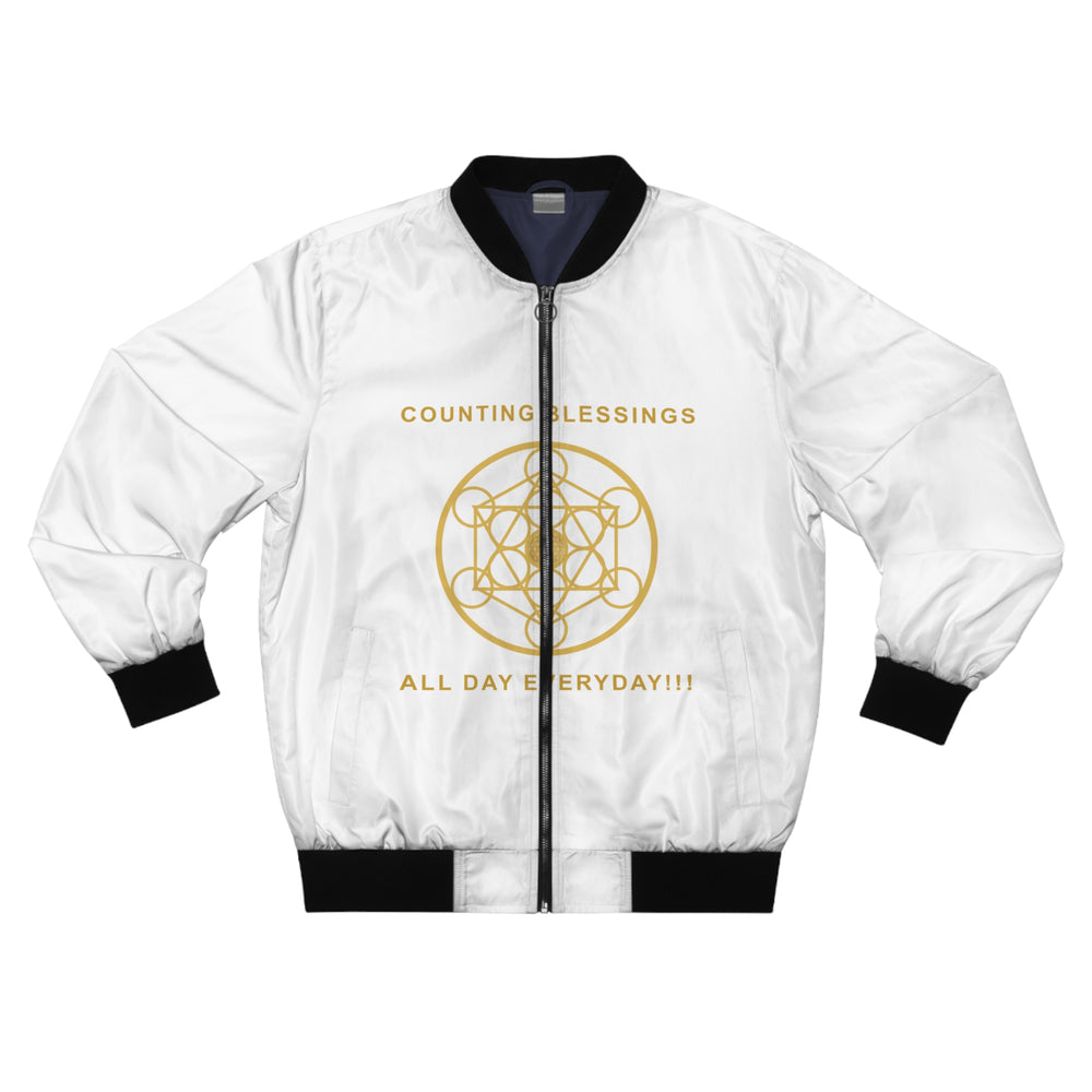 COUNTING BLESSINGS ALL DAY EVERYDAY - Men's Bomber Jacket (AOP)