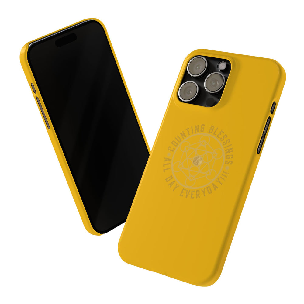 COUNTING BLESSINGS ALL DAY EVERYDAY!!! - Slim Phone Cases, Case-Mate - YELLOW