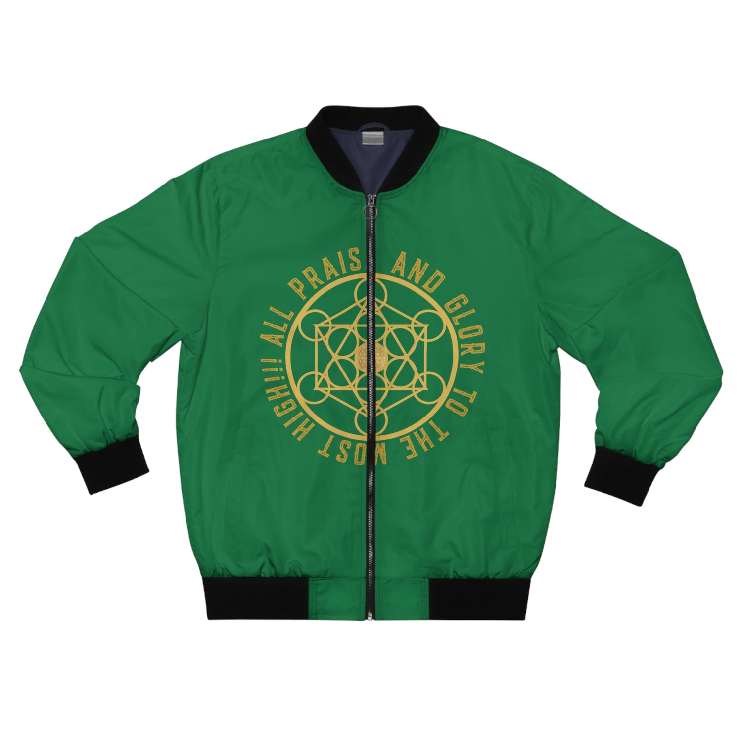 ALL PRAISE AND GLORY TO THE MOST HIGH !!!- Men's Bomber Jacket (AOP) - GREEN