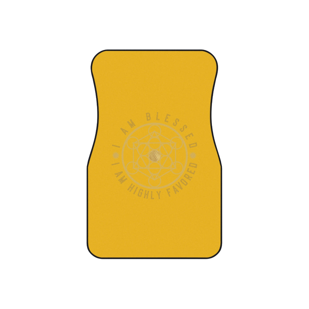 I AM BLESSED I AM HIGHLY FAVORED - Car Mats (Set of 4) - Yellow