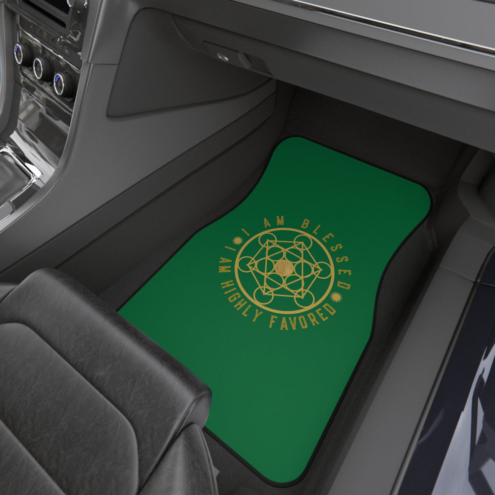 I AM BLESSED I AM HIGHLY FAVORED - Car Mats (Set of 4) - Green