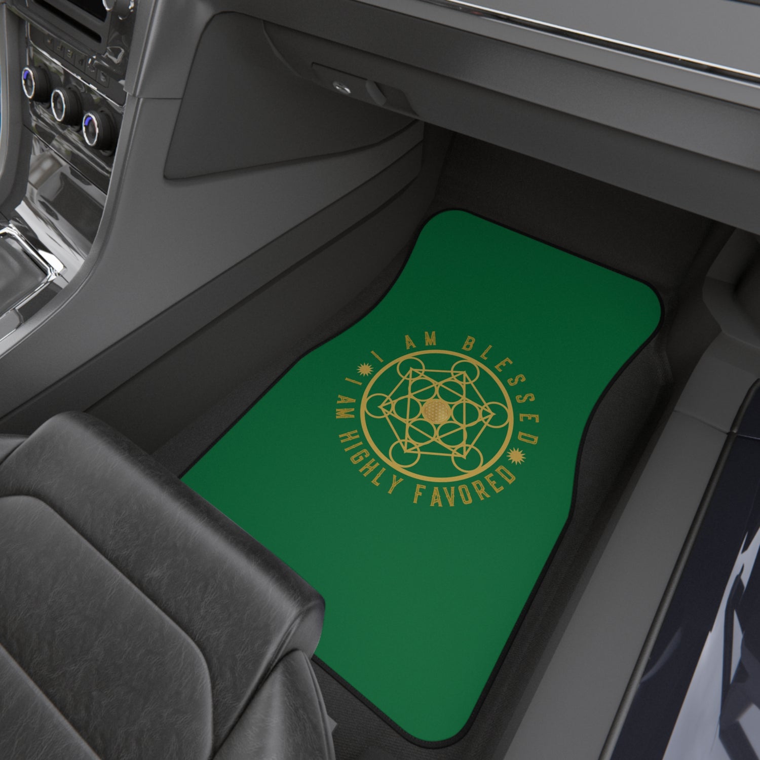I AM BLESSED I AM HIGHLY FAVORED - Car Mats (Set of 4) - Green