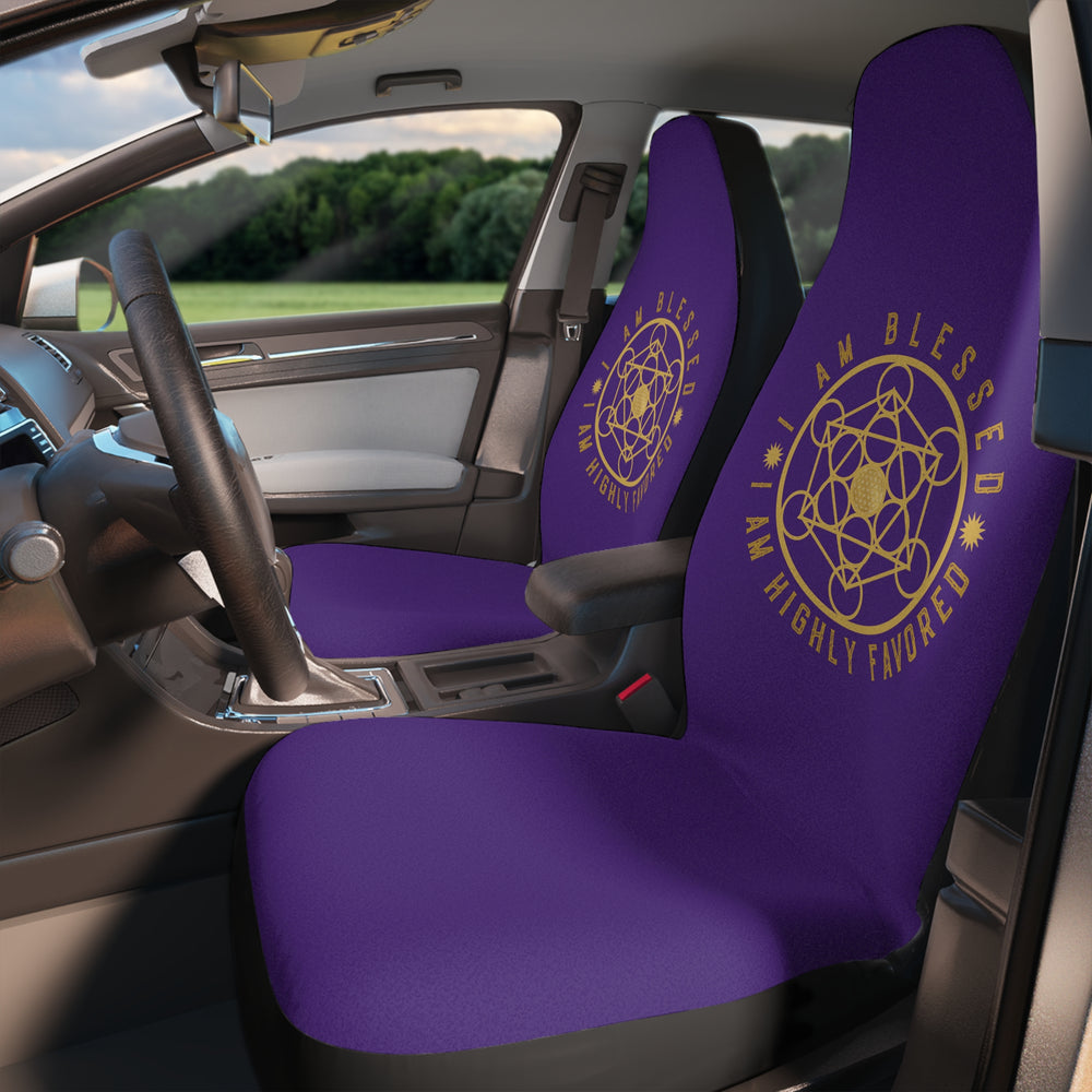 I AM BLESSED I AM HIGHLY FAVORED - Car Seat Covers - Purple