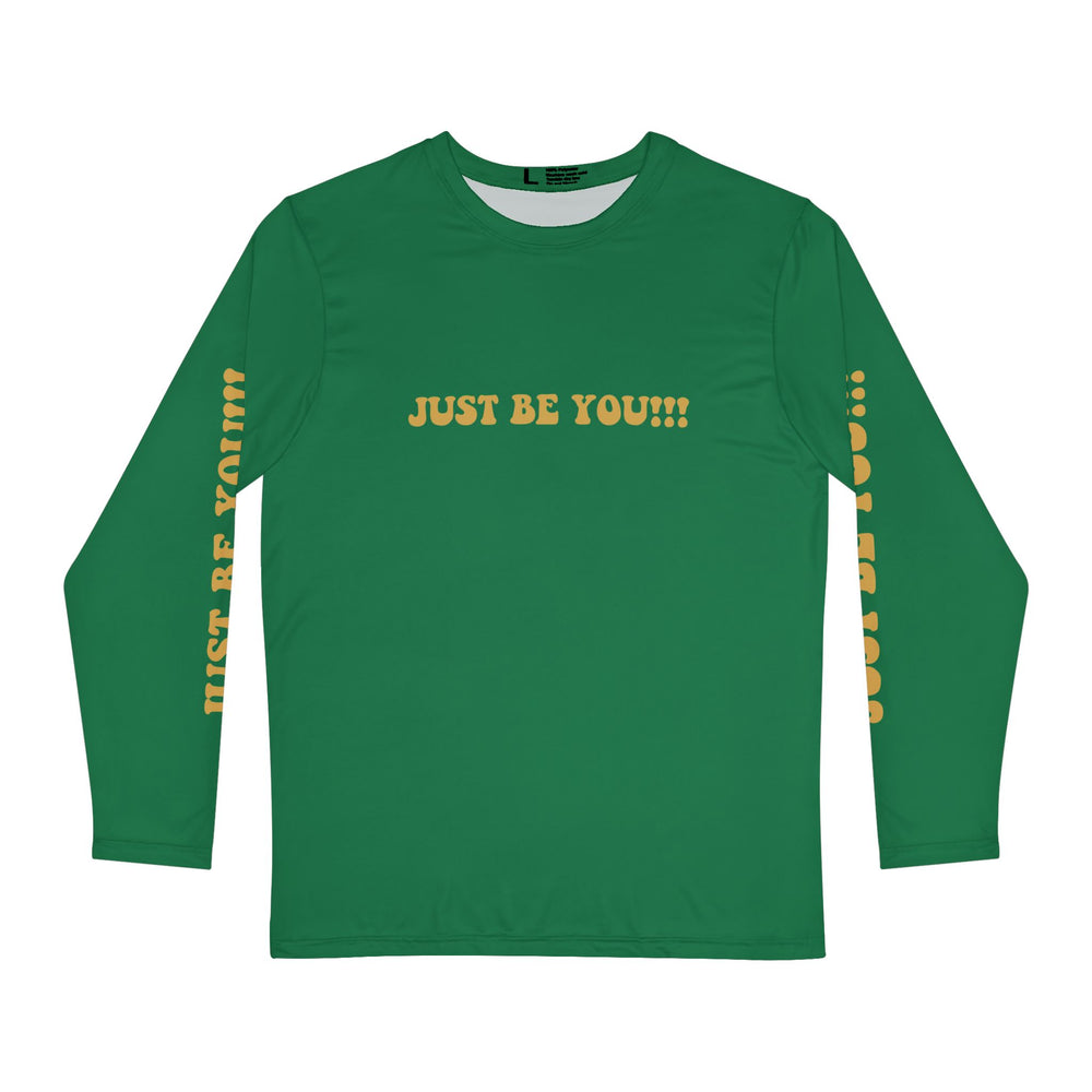 JUST BE YOU!!! Men's Long Sleeve Shirt (AOP) - GREEN