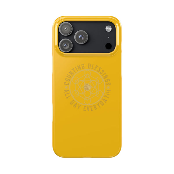 COUNTING BLESSINGS ALL DAY EVERYDAY!!! - Slim Phone Cases, Case-Mate - YELLOW