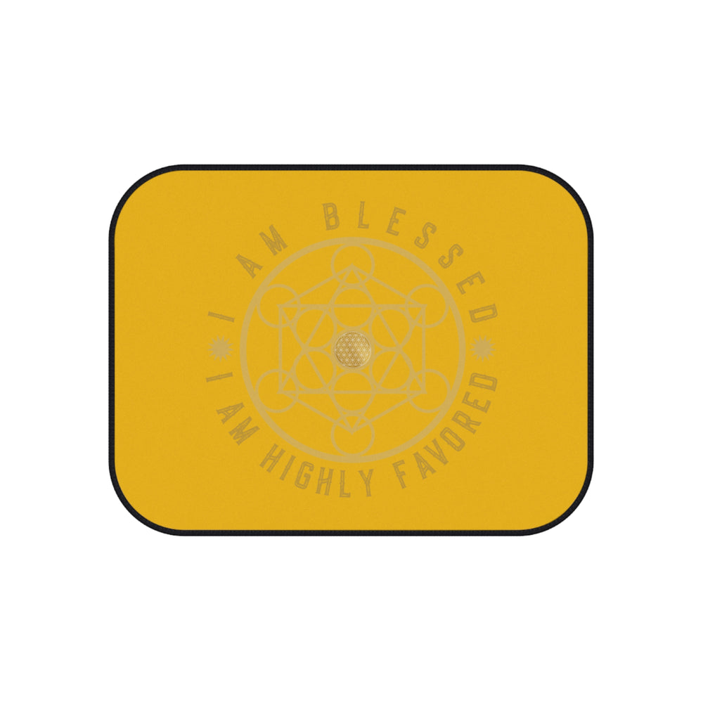 I AM BLESSED I AM HIGHLY FAVORED - Car Mats (Set of 4) - Yellow