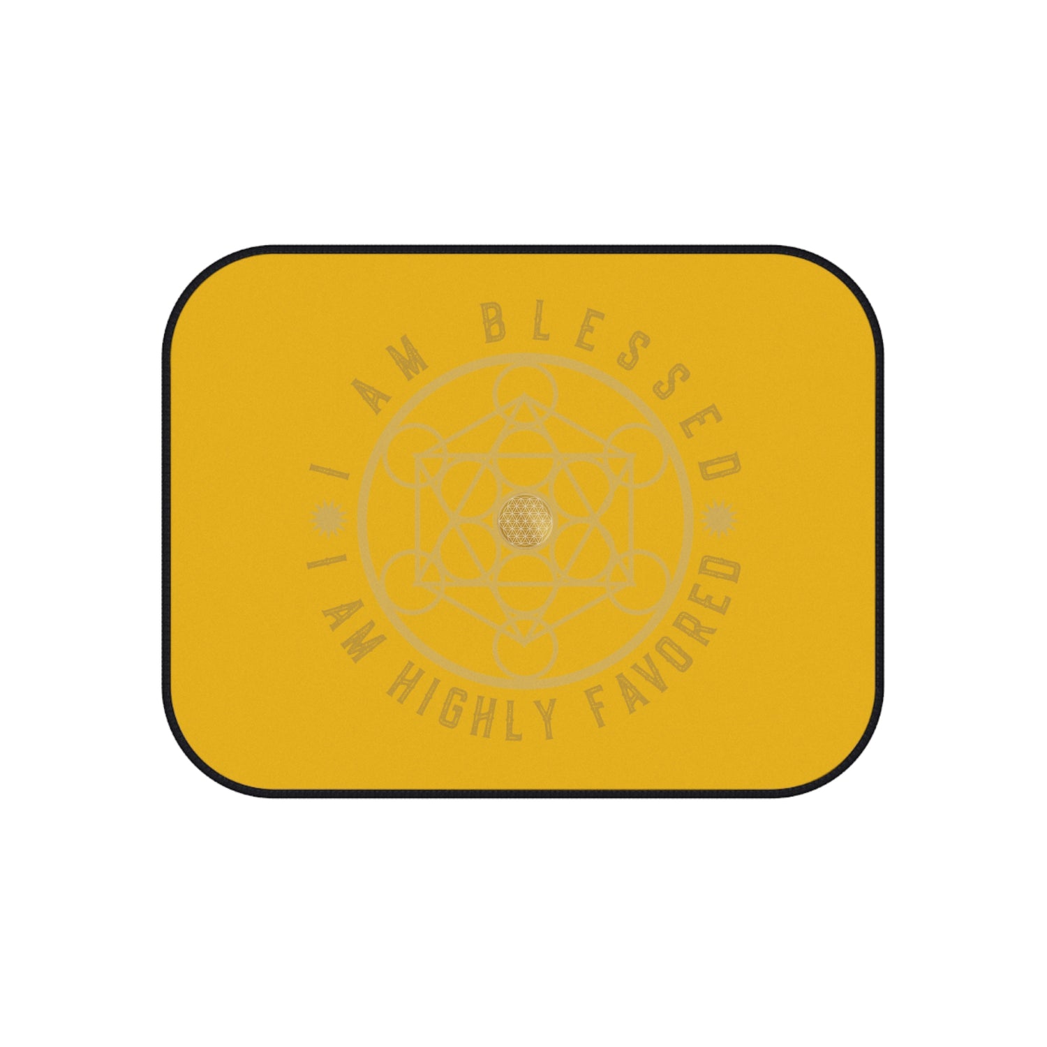 I AM BLESSED I AM HIGHLY FAVORED - Car Mats (Set of 4) - Yellow
