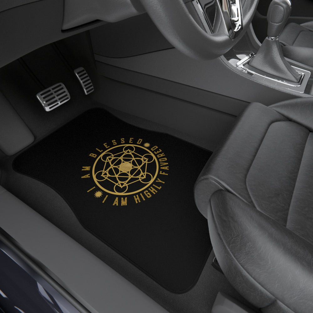 I AM BLESSED I AM HIGHLY FAVORED - Car Mats (Set of 4) - Black