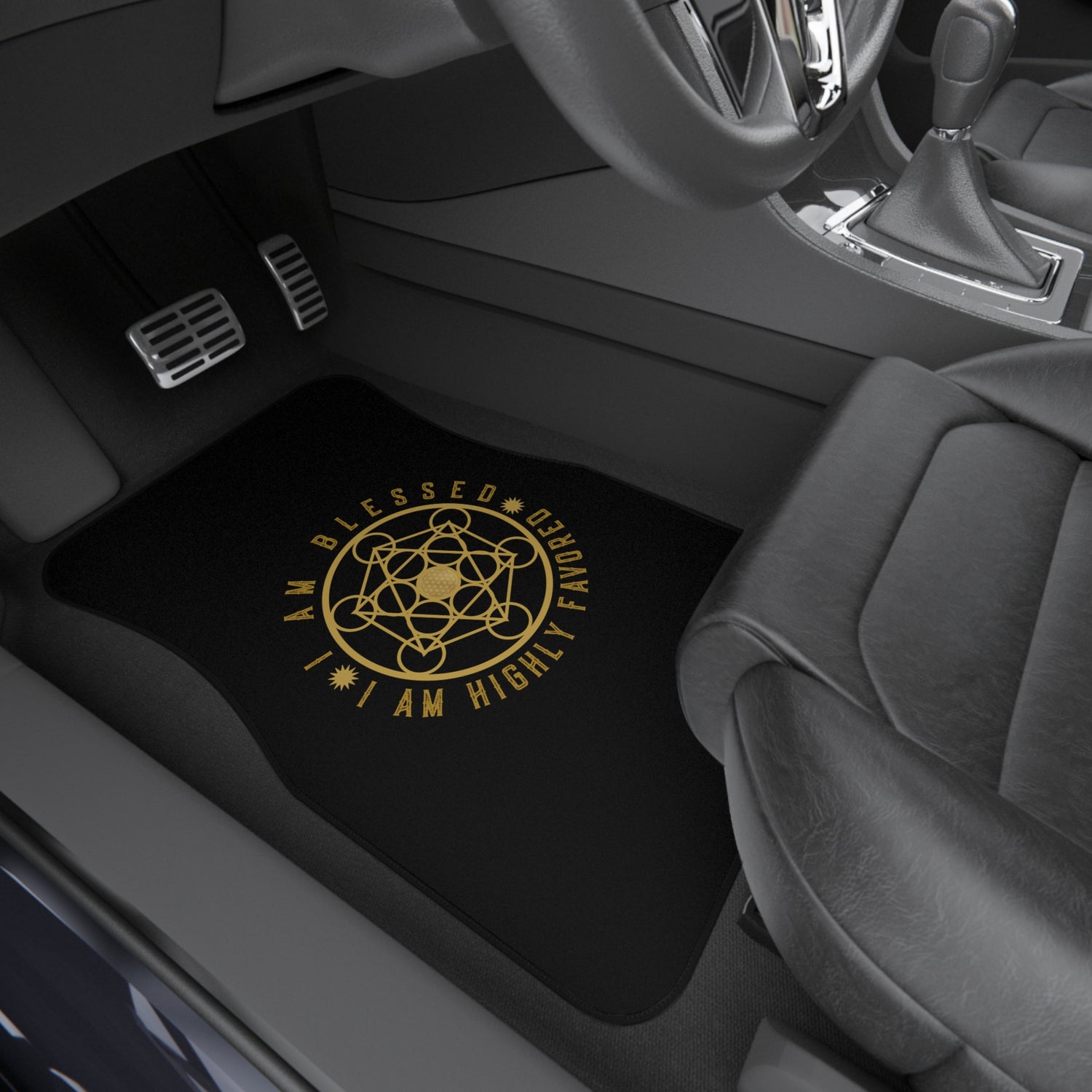 I AM BLESSED I AM HIGHLY FAVORED - Car Mats (Set of 4) - Black