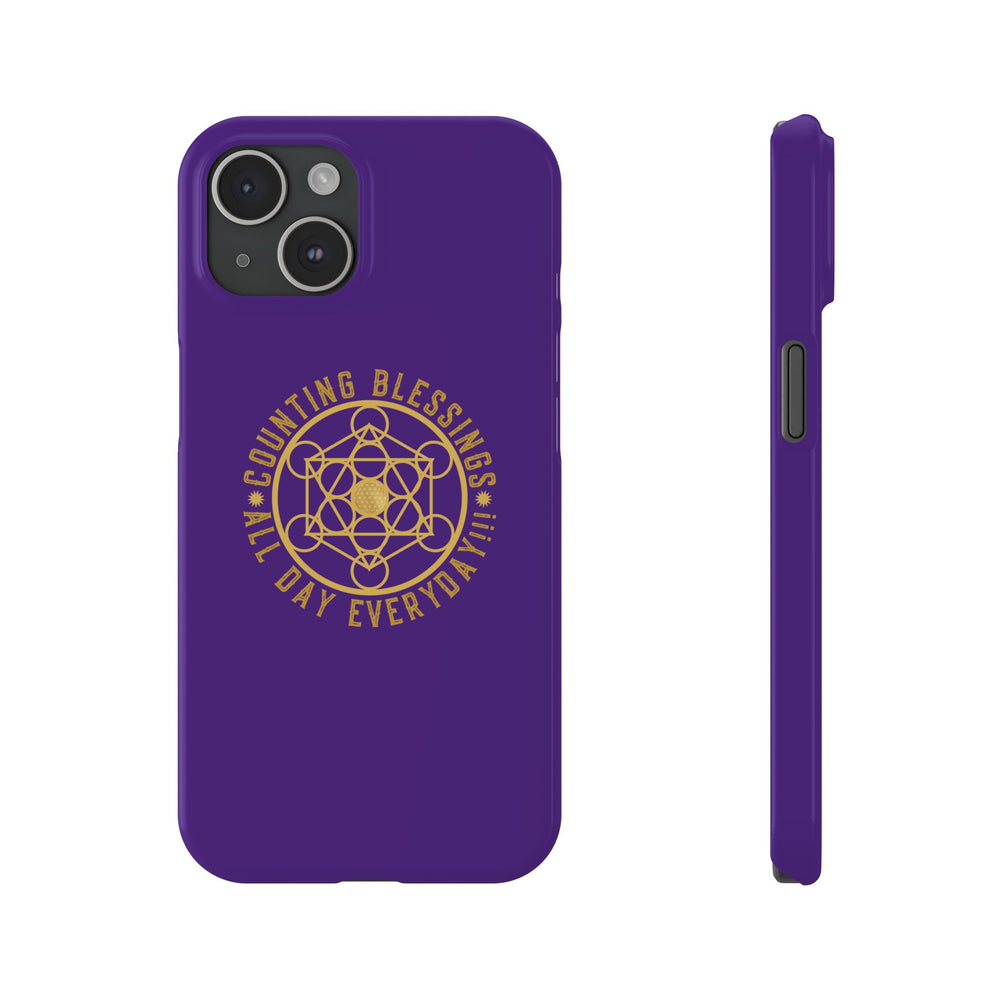 COUNTING BLESSINGS ALL DAY EVERYDAY!!! - Slim Phone Cases, Case-Mate - PURPLE