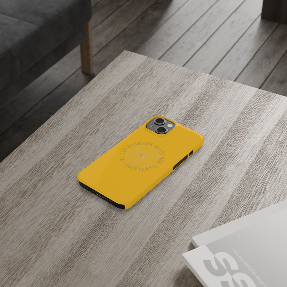 COUNTING BLESSINGS ALL DAY EVERYDAY!!! - Slim Phone Cases, Case-Mate - YELLOW