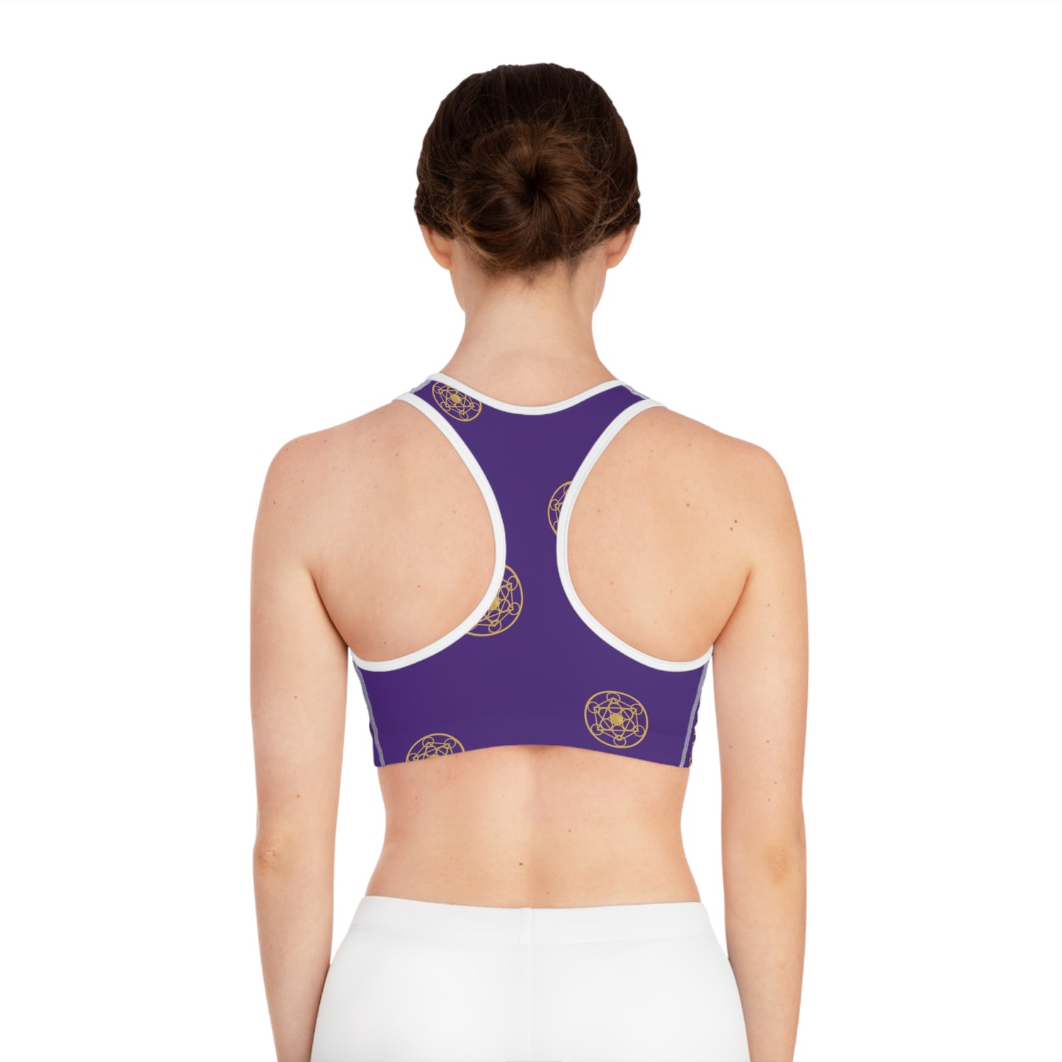 BLESSED - Pattern Design - Sports Bra (AOP)  - PURPLE