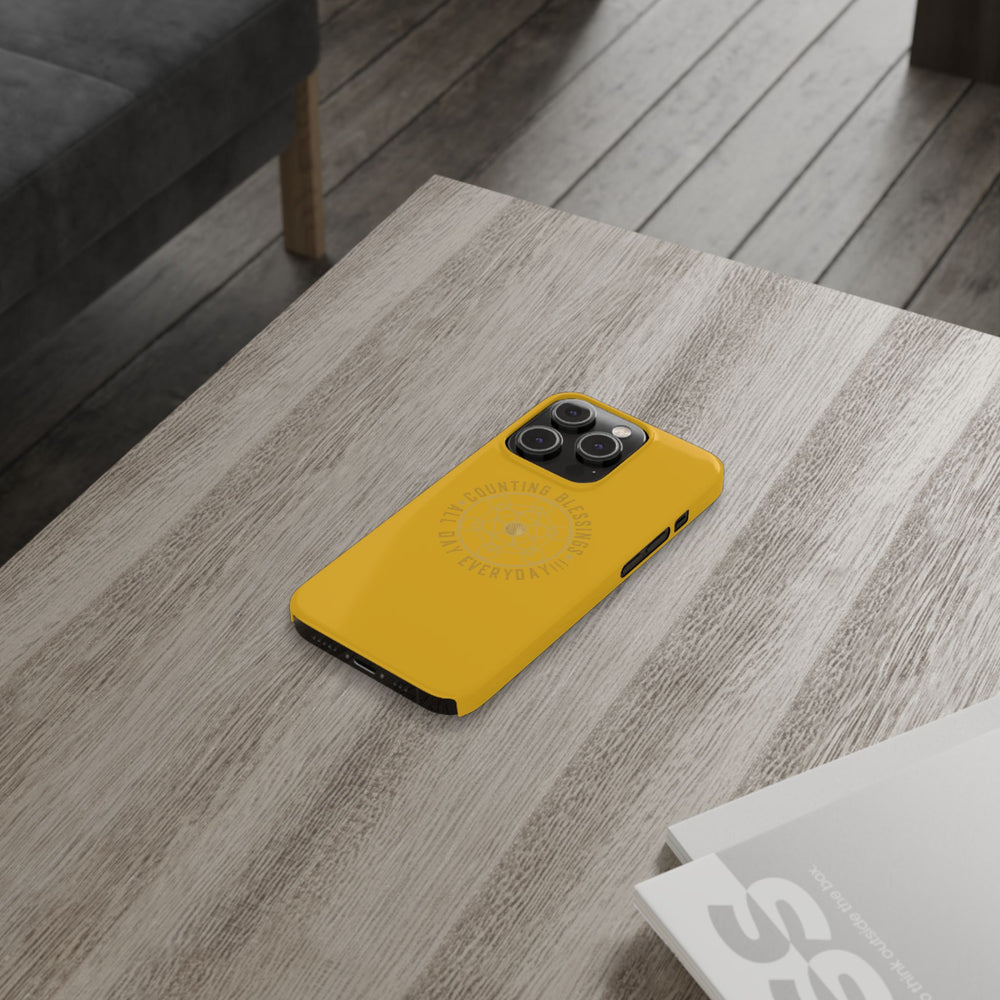 COUNTING BLESSINGS ALL DAY EVERYDAY!!! - Slim Phone Cases, Case-Mate - YELLOW