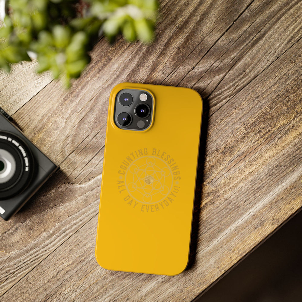 COUNTING BLESSINGS ALL DAY EVERYDAY!!! - Slim Phone Cases, Case-Mate - YELLOW
