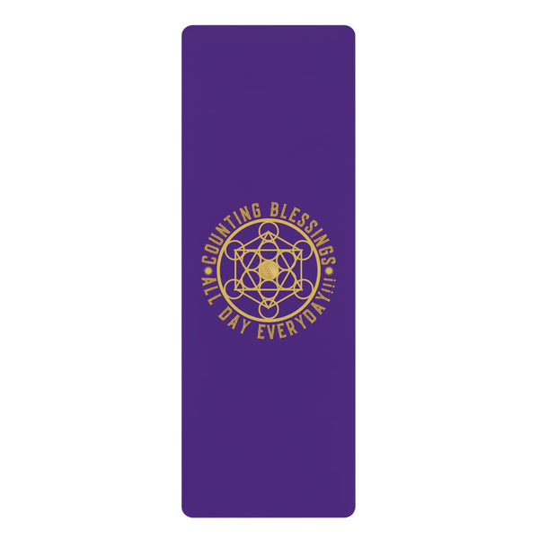 COUNTING BLESSINGS ALL DAY EVERYDAY!!! - Rubber Yoga Mat - Purple