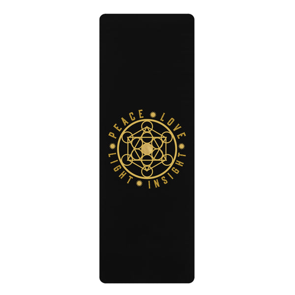 PEACE LOVE LIGHT INSIGHT - Rubber Yoga Mat - Black