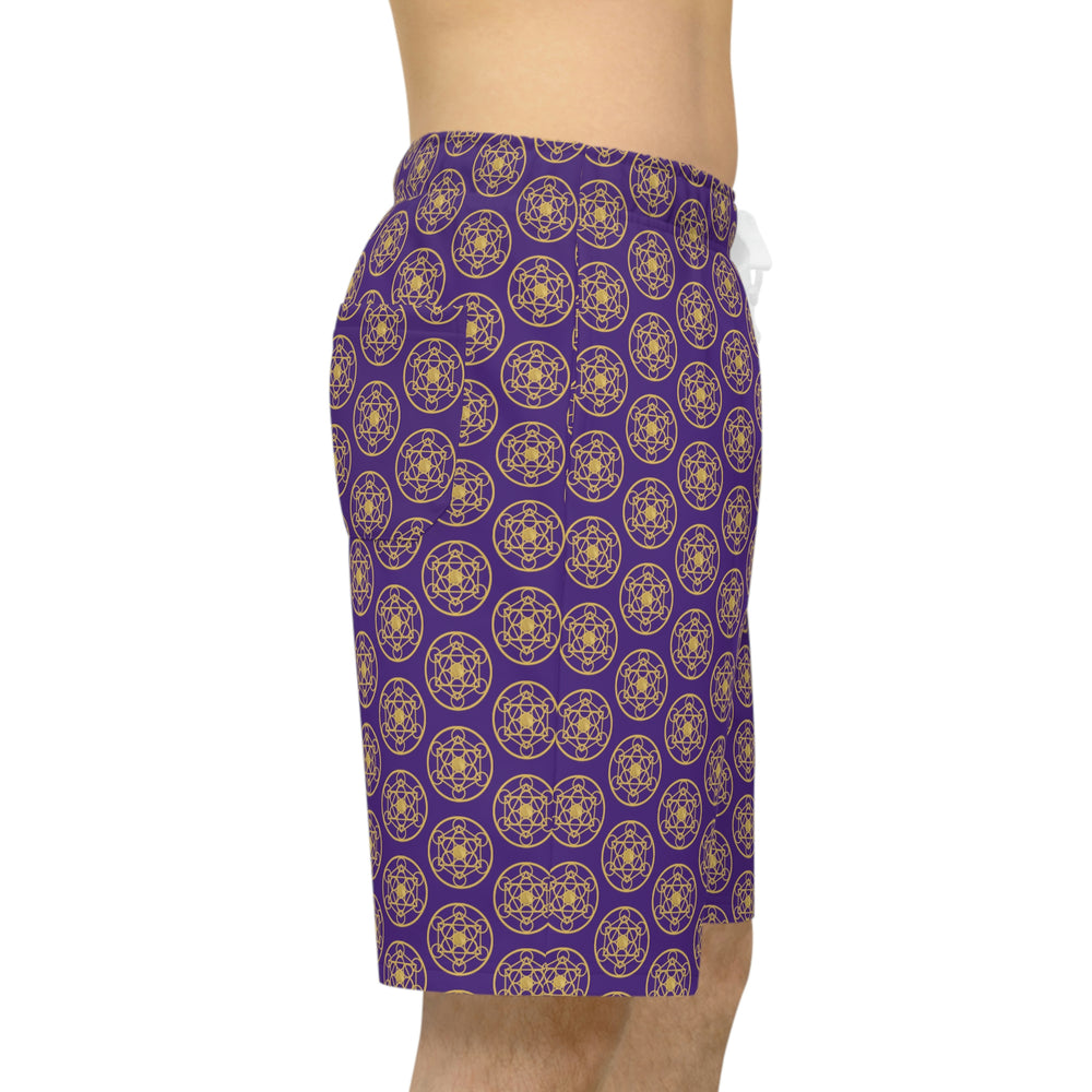 DYNYSTY - Athletic Long Shorts (AOP) - Purple