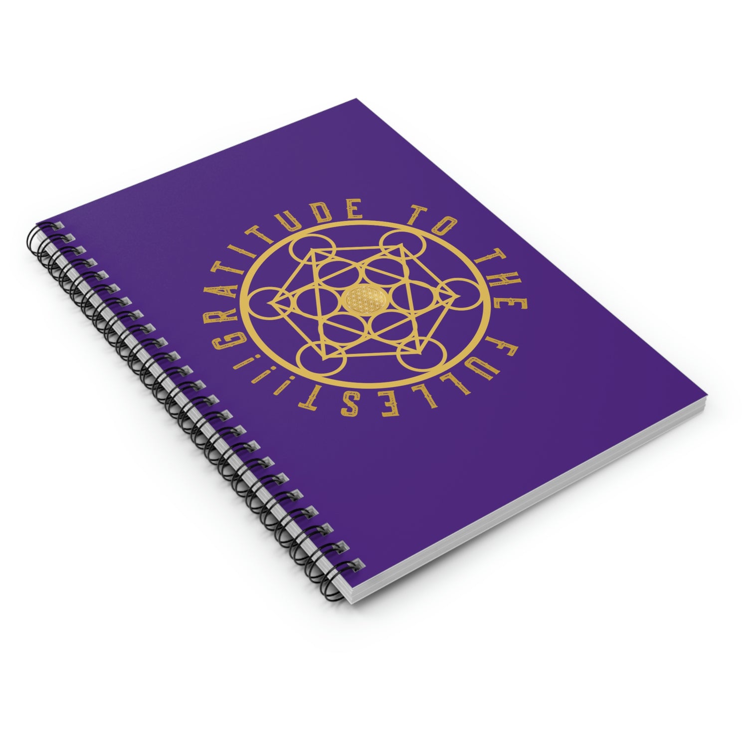 GRATITUDE TO THE FULLEST!!! - Spiral Notebook - Ruled Line - Purple