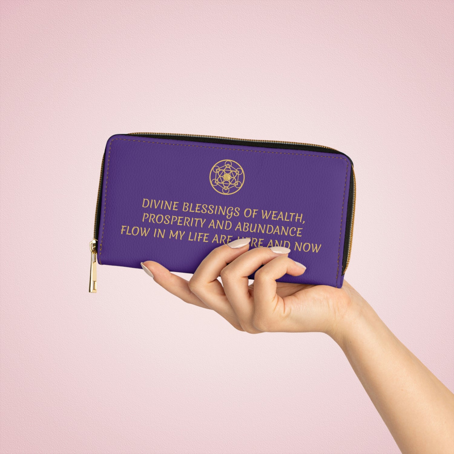 DIVINE BLESSINGS OF WEALTH - Zipper Wallet - Purple