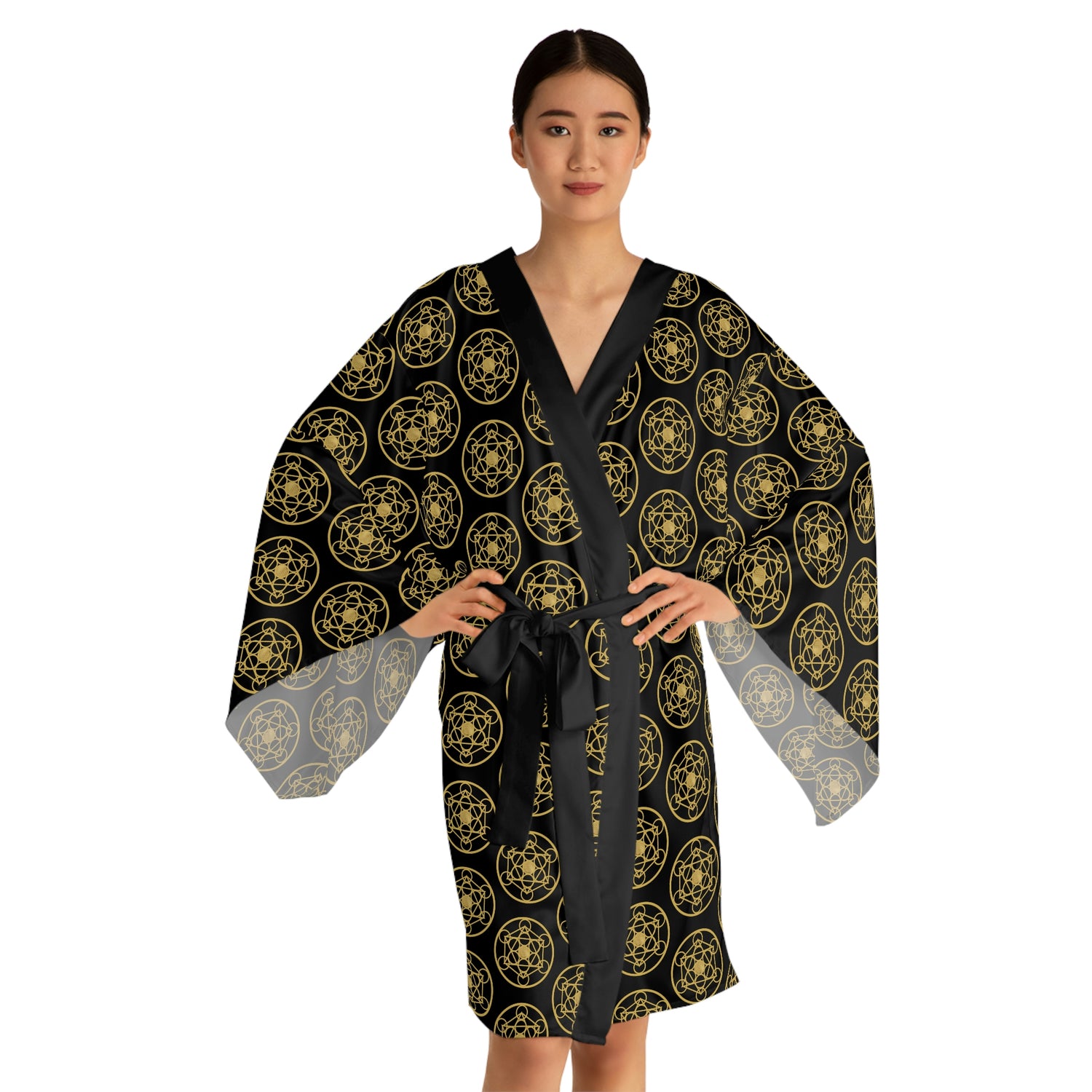 DYNYSTY - Long Sleeve Kimono Robe Black