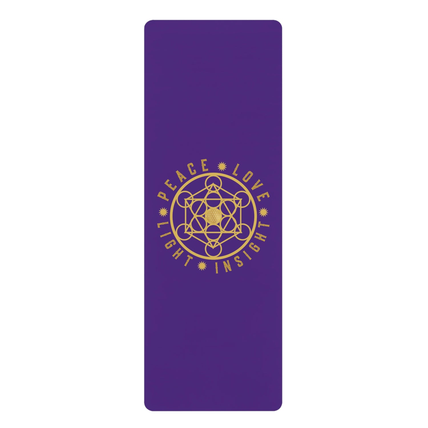 PEACE LOVE LIGHT INSIGHT - Rubber Yoga Mat - Purple