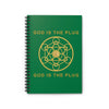 GOD IS THE PLUG - Spiral Notebook - Ruled Line - Green