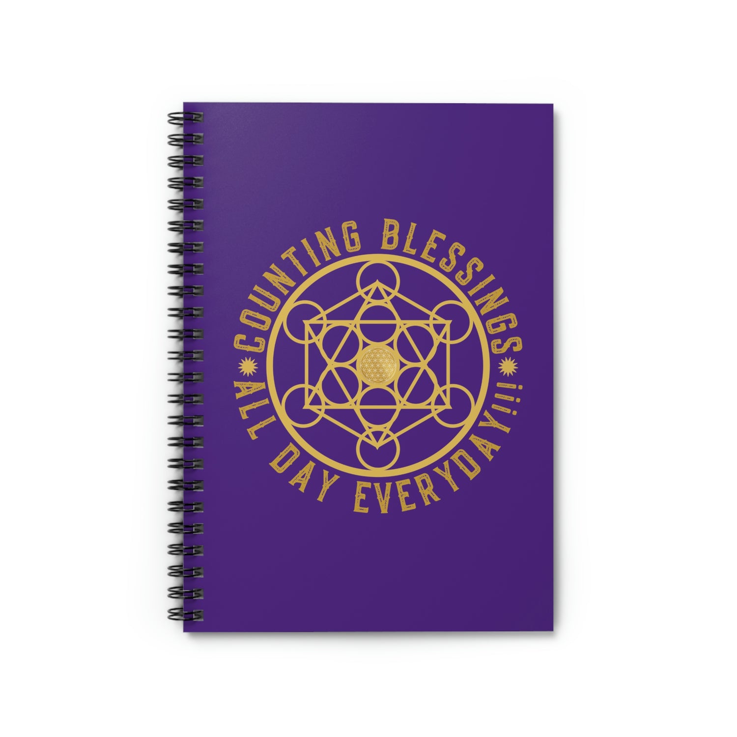 COUNTING BLESSINGS ALL DAY EVERYDAY!!! - Spiral Notebook - Ruled Line - Purple