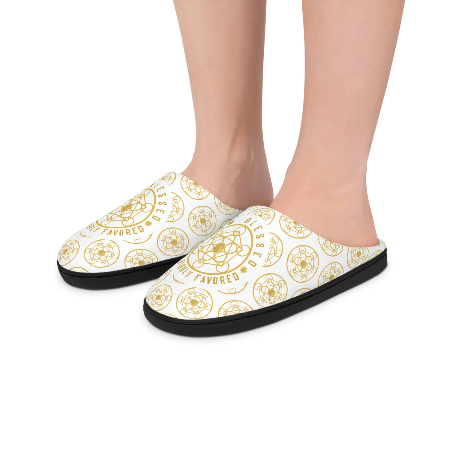 I AM BLESSED I AM HIGHLY FAVORED - Men's Indoor Slippers - White