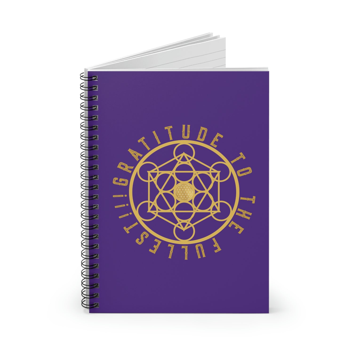 GRATITUDE TO THE FULLEST!!! - Spiral Notebook - Ruled Line - Purple