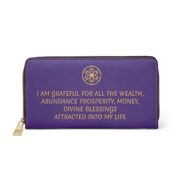 GRATEFUL FOR BLESSINGS - Zipper Wallet - Purple