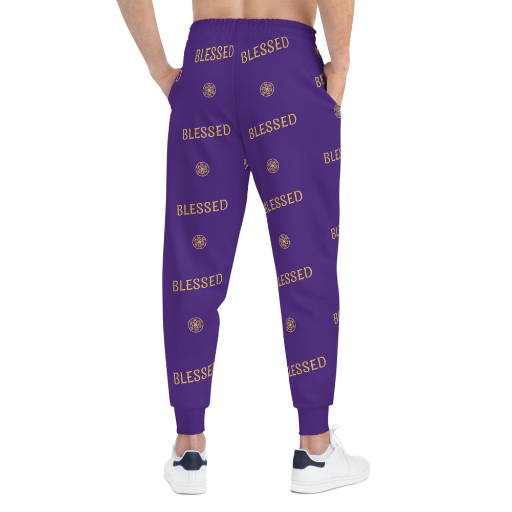 BLESSED - Athletic Joggers (AOP) - Purple