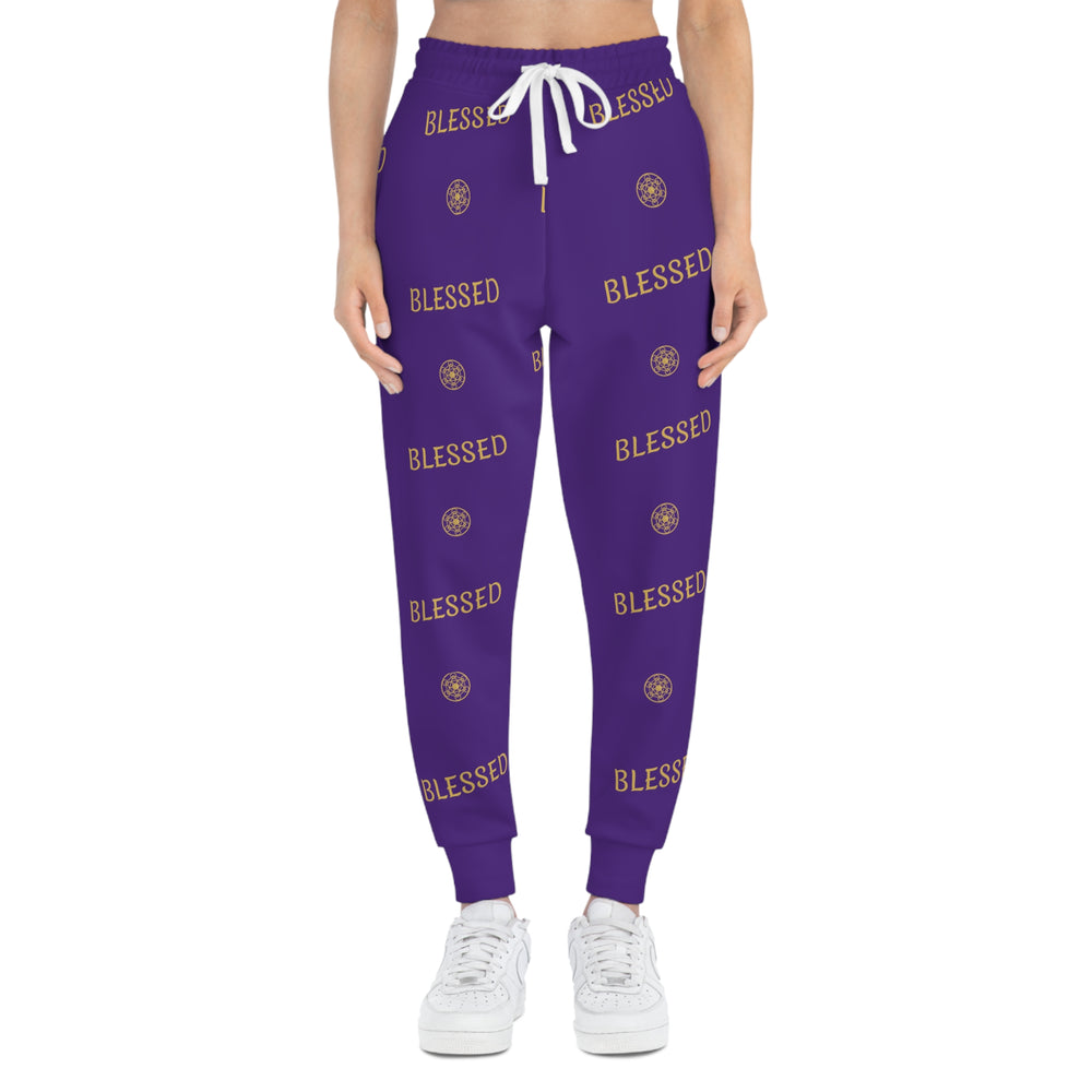 BLESSED - Athletic Joggers (AOP) - Purple