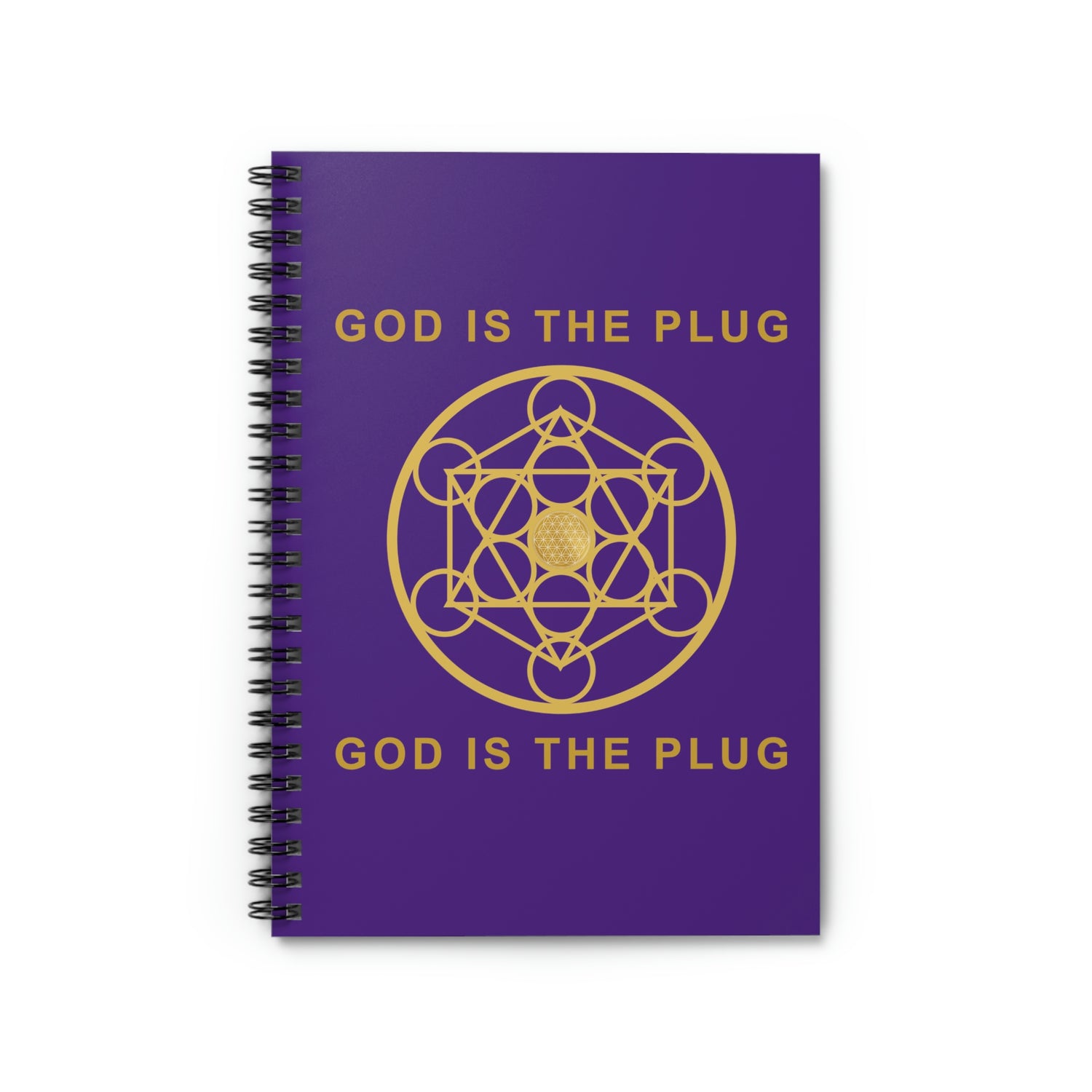 GOD IS THE PLUG - Spiral Notebook - Ruled Line - Purple