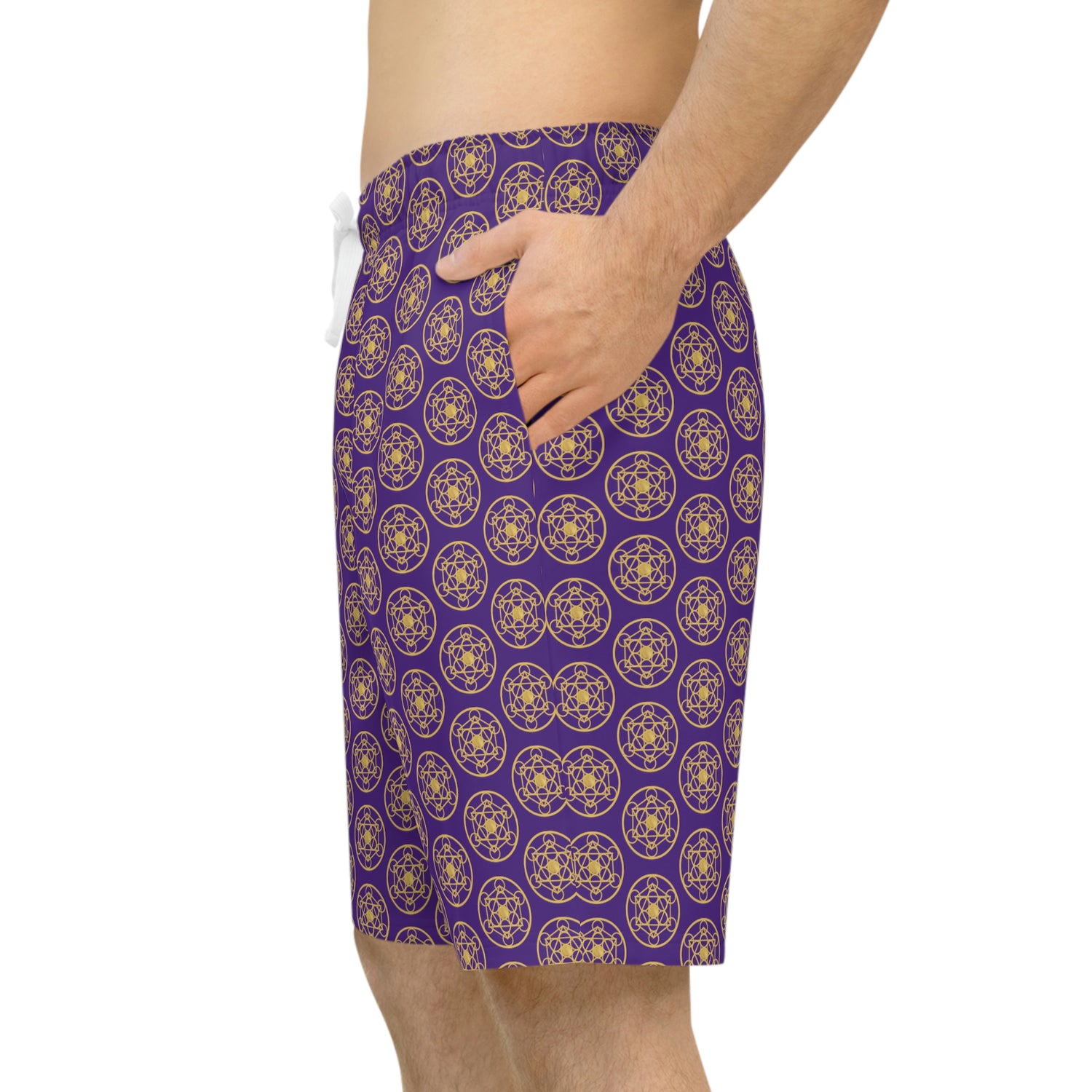 DYNYSTY - Athletic Long Shorts (AOP) - Purple