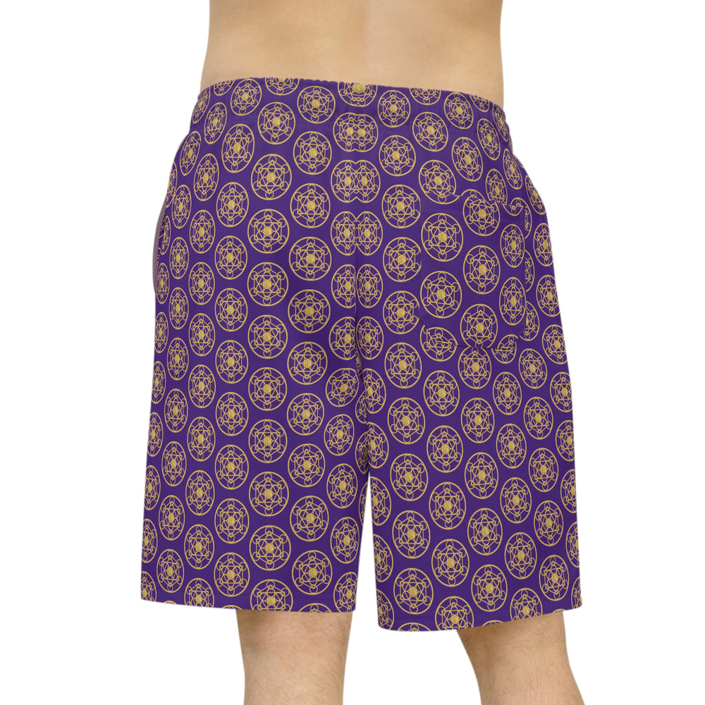 DYNYSTY - Athletic Long Shorts (AOP) - Purple