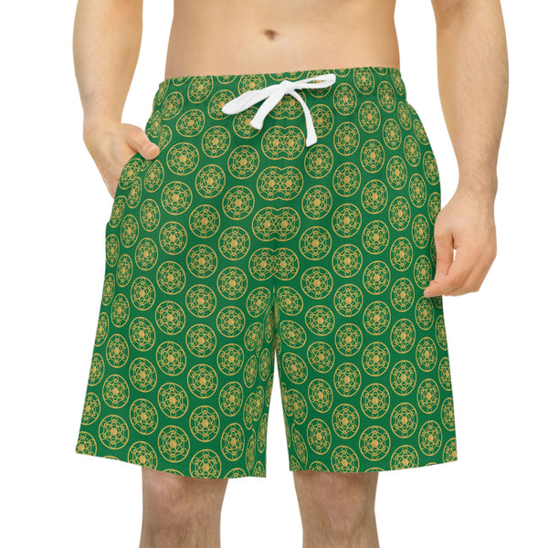 DYNYSTY - Athletic Long Shorts (AOP) - Green