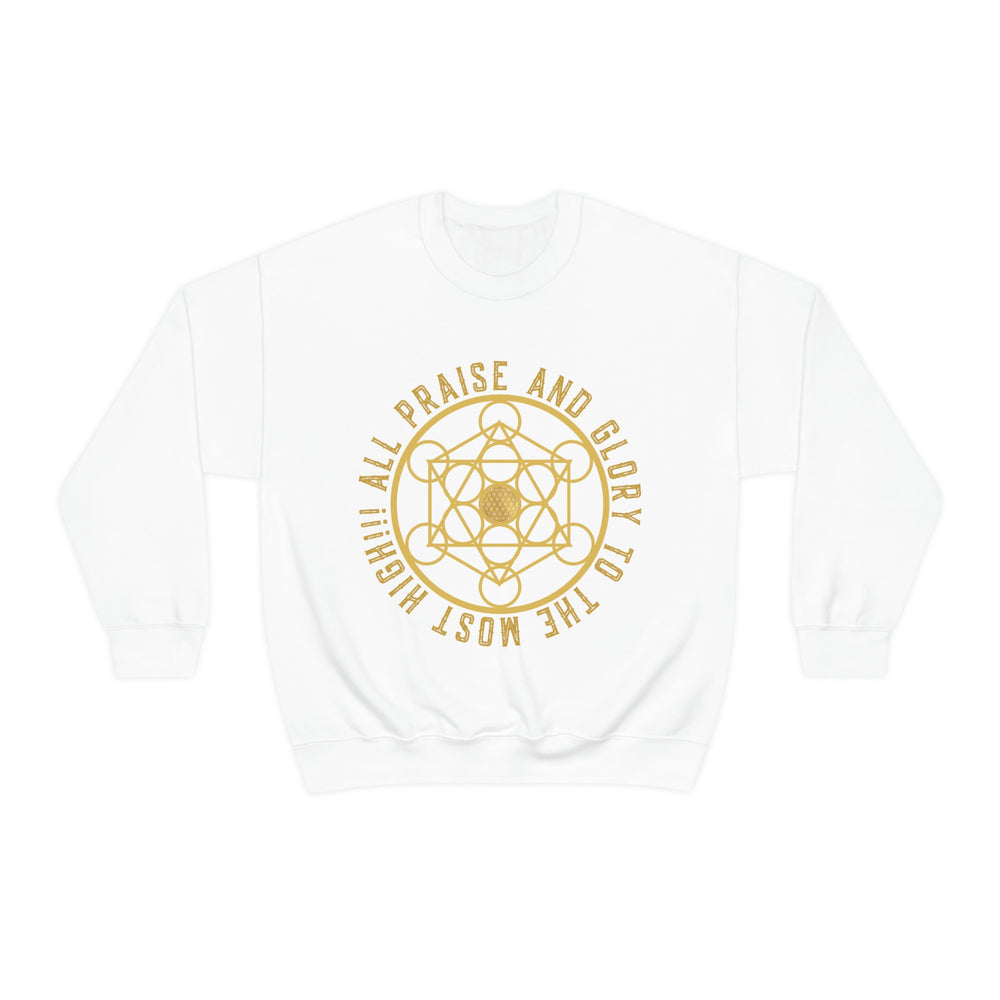 ALL PRAISE AND GLORY TO THE MOST HIGH!!! - Unisex Heavy Blend™ Crewneck Sweatshirt
