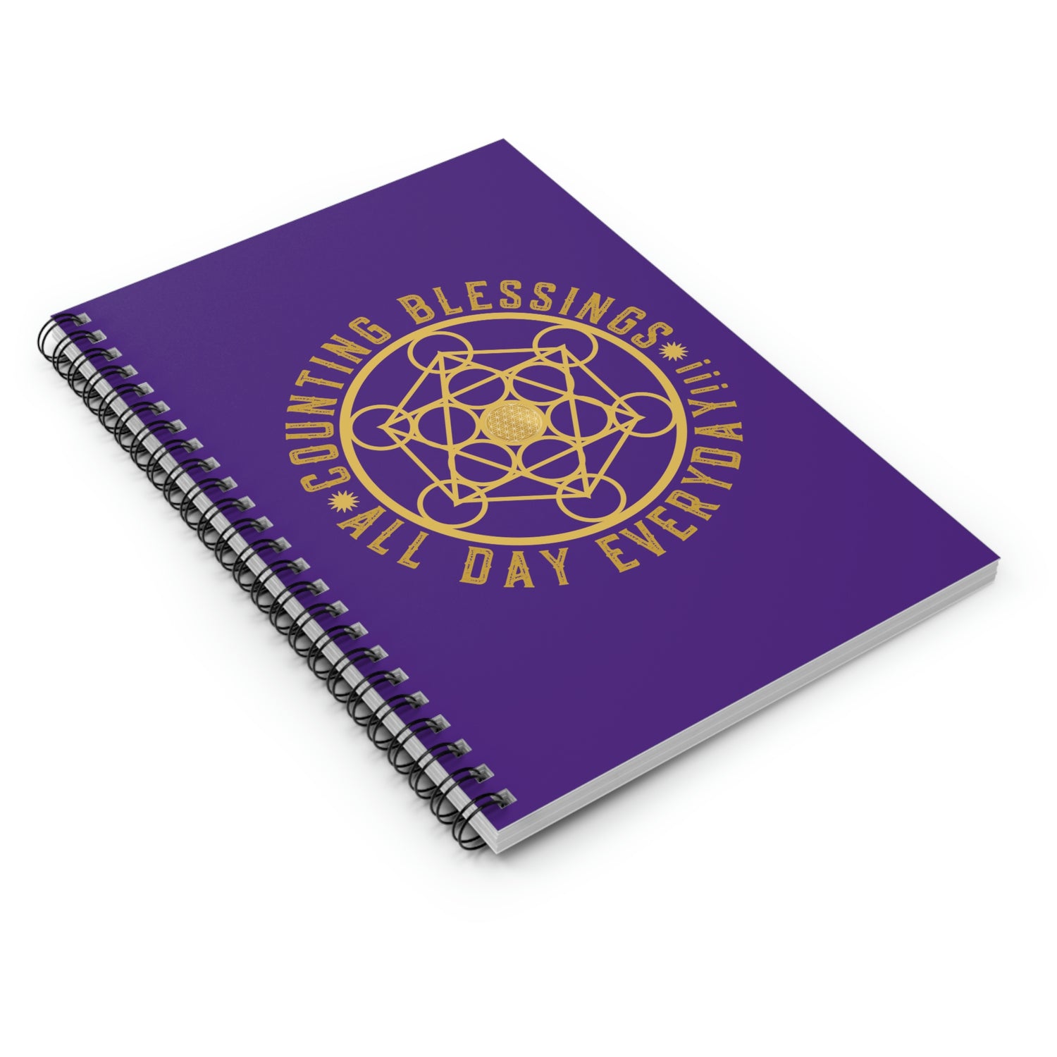 COUNTING BLESSINGS ALL DAY EVERYDAY!!! - Spiral Notebook - Ruled Line - Purple