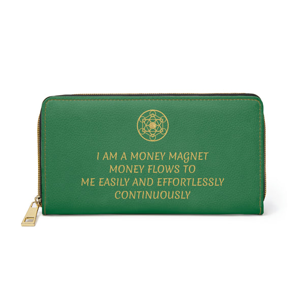 MONEY FLOWS TO ME - Zipper Wallet - Green