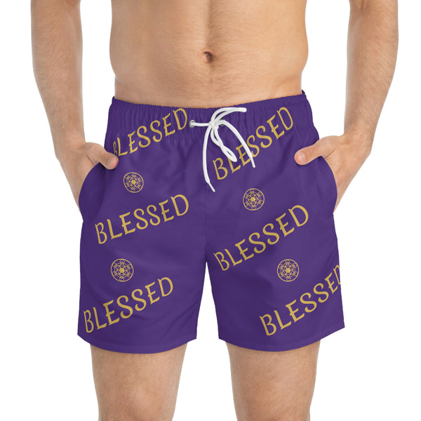 BLESSED - Swim Trunks (AOP) - Purple