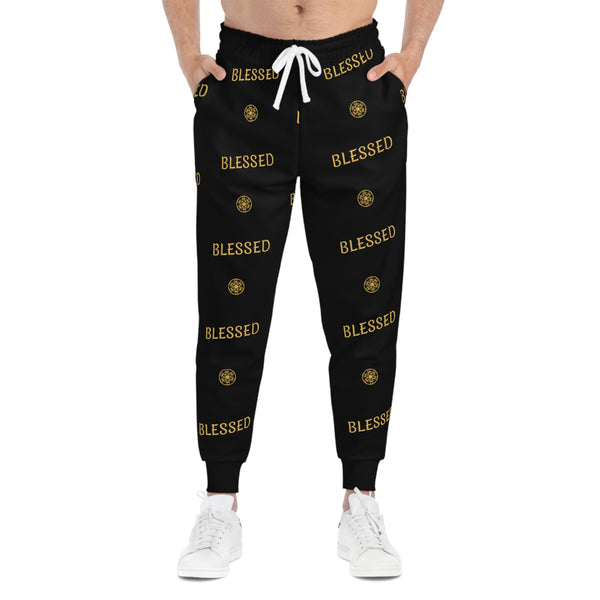 BLESSED - Athletic Joggers (AOP) - Black