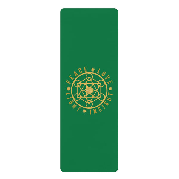 PEACE LOVE LIGHT INSIGHT - Rubber Yoga Mat - Green