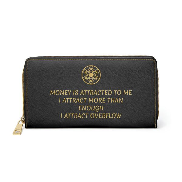 MONEY IS ATTRACTED TO ME - Zipper Wallet - Black