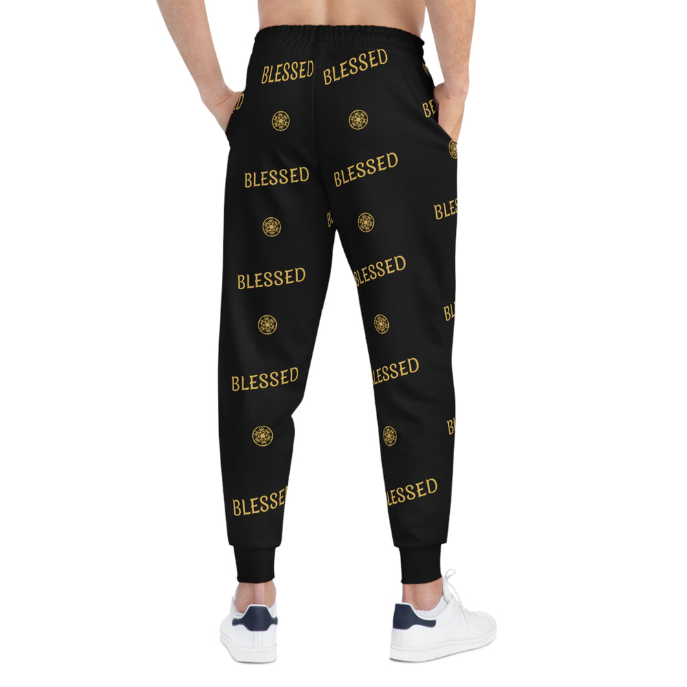 BLESSED - Athletic Joggers (AOP) - Black