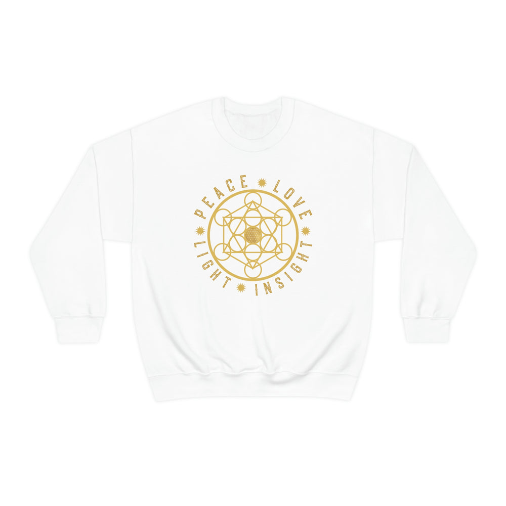 PEACE LOVE LIGHT INSIGHT - Unisex Heavy Blend™ Crewneck Sweatshirt
