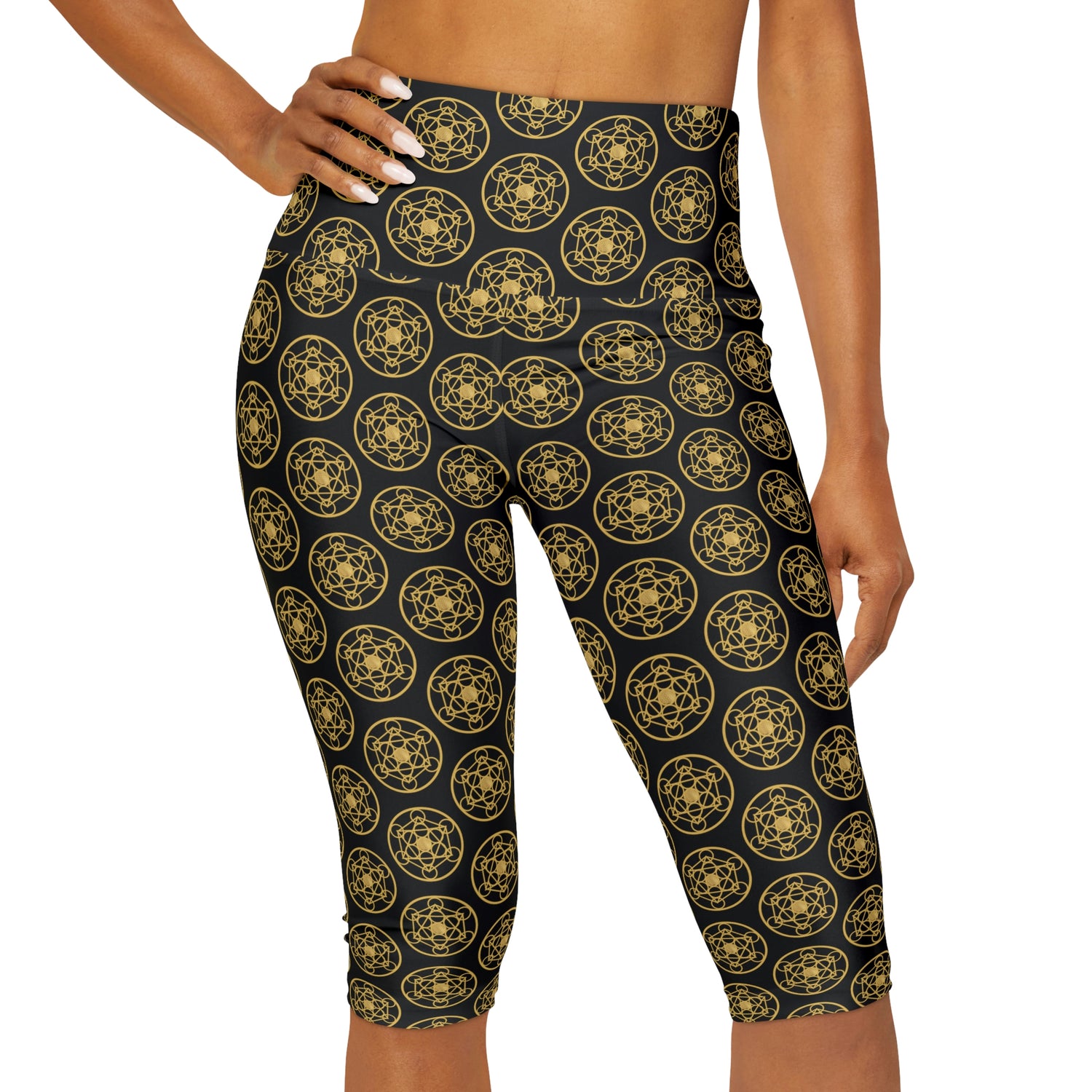 DYNYSTY - Yoga Capri Leggings (AOP) - Black