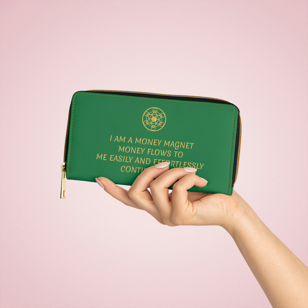 MONEY FLOWS TO ME - Zipper Wallet - Green